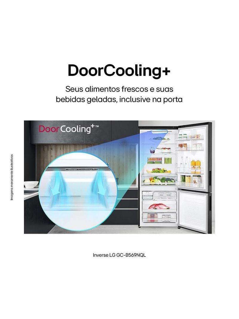 Geladeira lg frost free inverse conectividade inteligente preta - 451l