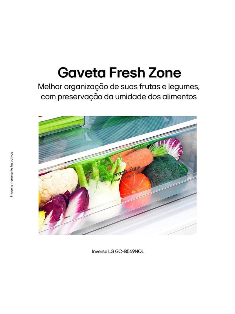 Geladeira lg frost free inverse conectividade inteligente preta - 451l