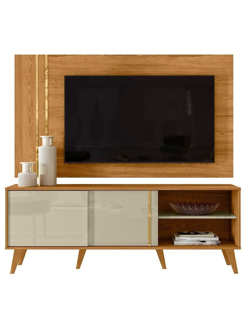 Painel Rack Bancada Tv 60 Pol 160 Cm Cronos Cumaru  Madetec