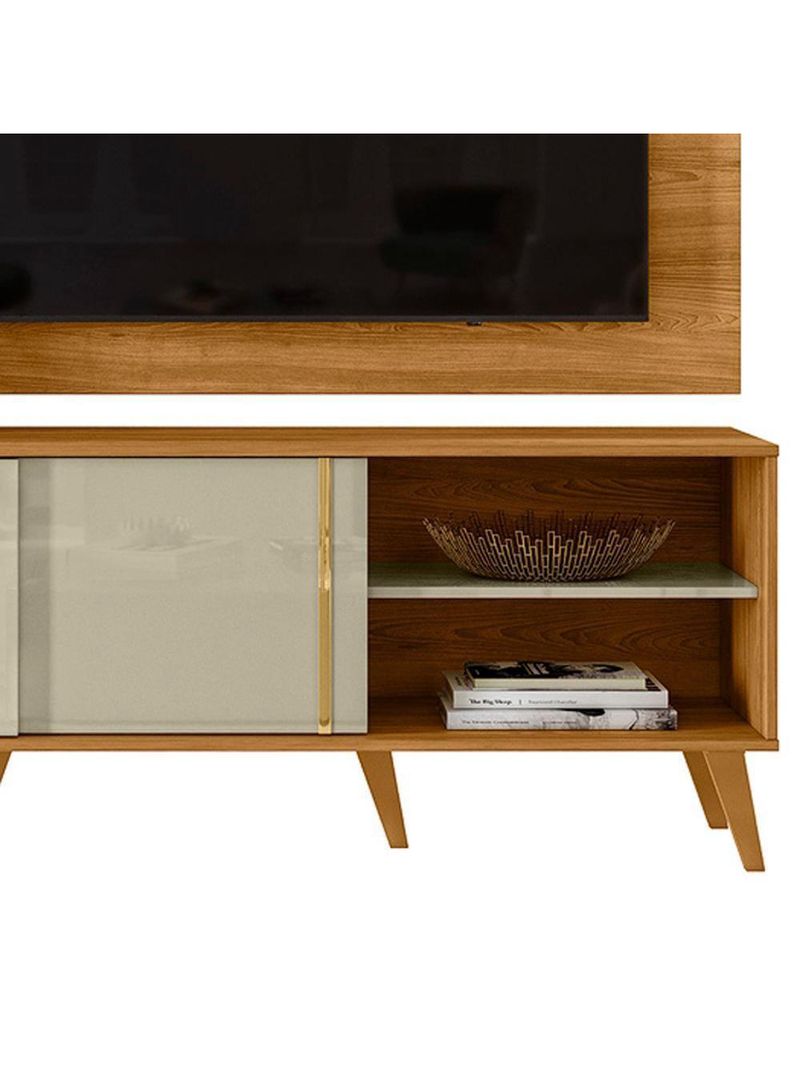 Painel Rack Bancada Tv 60 Pol 160 Cm Cronos Cumaru  Madetec