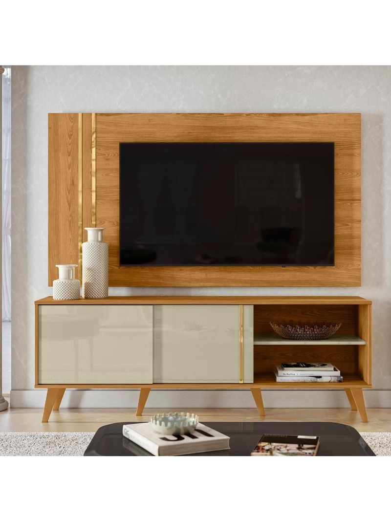Painel Rack Bancada Tv 60 Pol 160 Cm Cronos Cumaru  Madetec