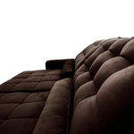Sofá Retrátil Reclinável Alaska 2,30m Suede Velut Marrom Molas No Assento - King House