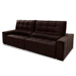 Sofá Retrátil Reclinável Alaska 2,30m Suede Velut Marrom Molas No Assento - King House