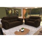 Conjunto Sofá Windsor Velut Marrom 3 E 2 Lugares 2,04m E 1,59m - King House