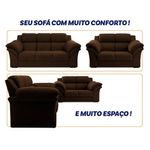 Conjunto Sofá Windsor Velut Marrom 3 E 2 Lugares 2,04m E 1,59m - King House