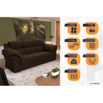 Conjunto Sofá Windsor Velut Marrom 3 E 2 Lugares 2,04m E 1,59m - King House