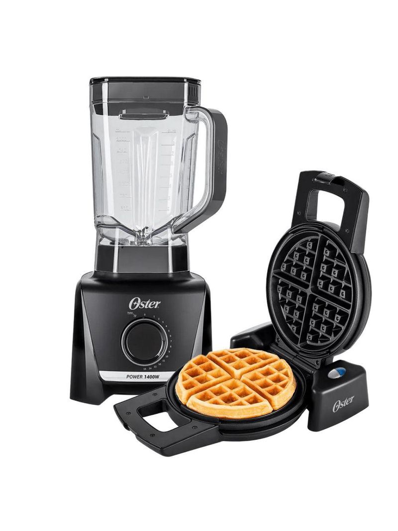 Kit Máquina De Waffle E Liquidificador Oster Full 3,2L 220V
