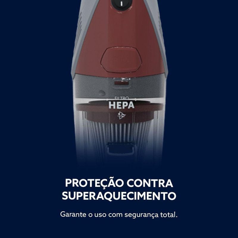 Aspirador de Pó Vertical Oster OASP610 600W 1L com Filtro Hepa e Coletor sem Saco 110V