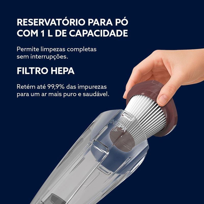 Aspirador de Pó Vertical Oster OASP610 600W 1L com Filtro Hepa e Coletor sem Saco 110V