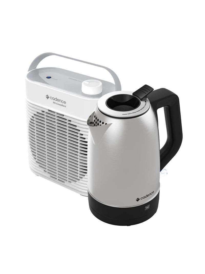 Kit Cadence Aquecedor Miniconfort E Chaleira Pure Inox 110V