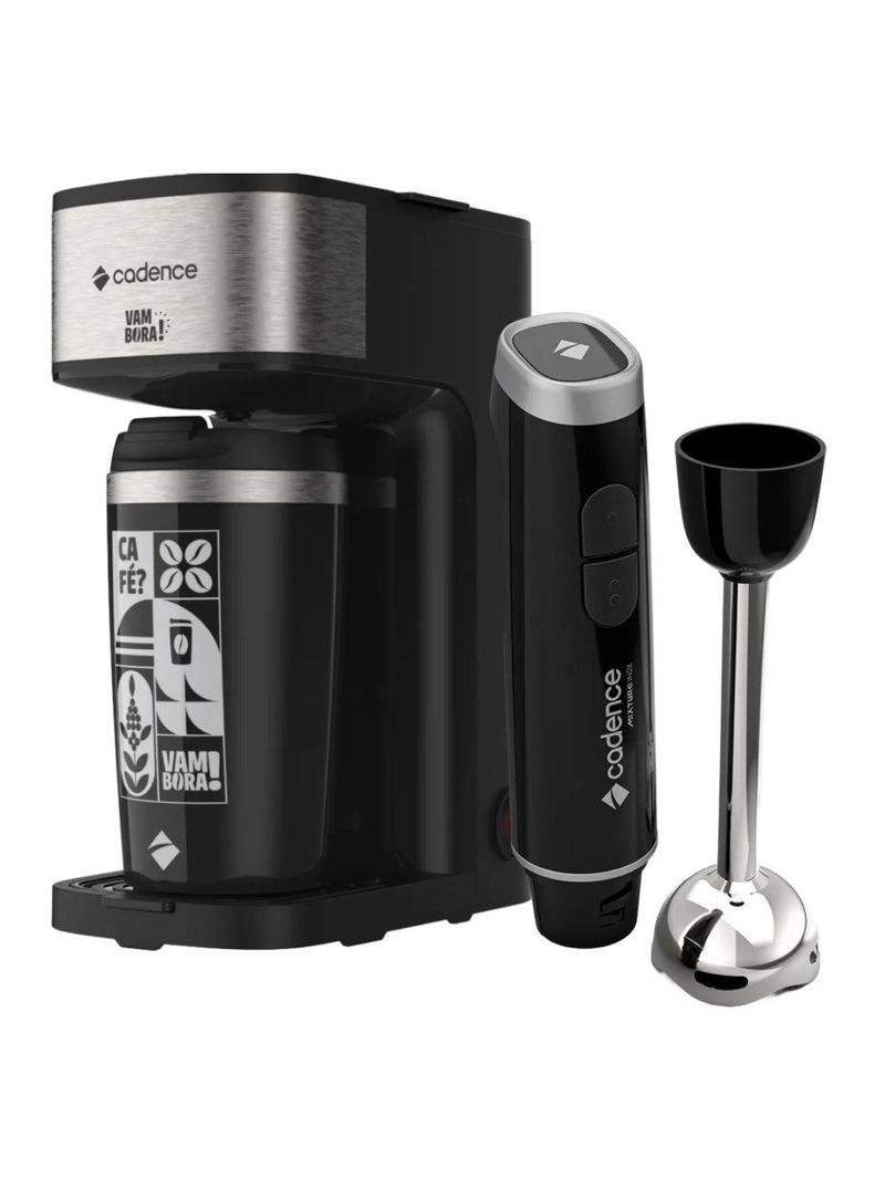 Kit Black Cadence - Cafeteira Vambora E Mixer Inox 110V