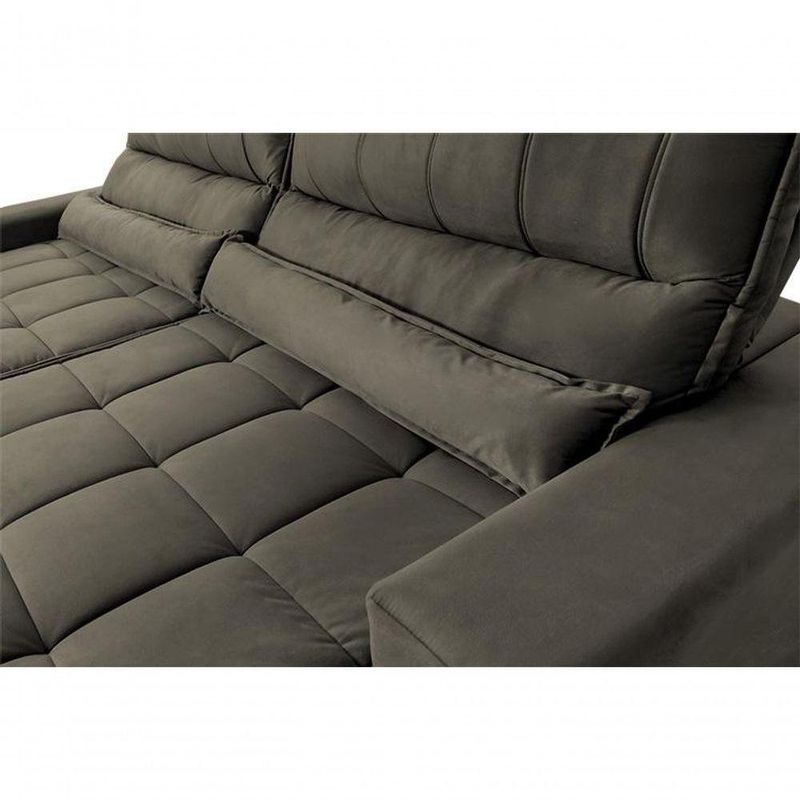 Sofá Retrátil Reclinável Supremo 2,70m Suede Velut Molas No Assento - King House