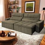 Sofá Retrátil Reclinável Supremo 2,70m Suede Velut Molas No Assento - King House
