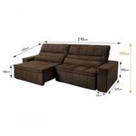 Sofá Retrátil Reclinável Supremo 2,70m Suede Velut Marrom Molas No Assento - King House