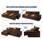 Sofá Retrátil Reclinável Supremo 2,70m Suede Velut Marrom Molas No Assento - King House