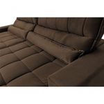 Sofá Retrátil Reclinável Supremo 2,70m Suede Velut Marrom Molas No Assento - King House