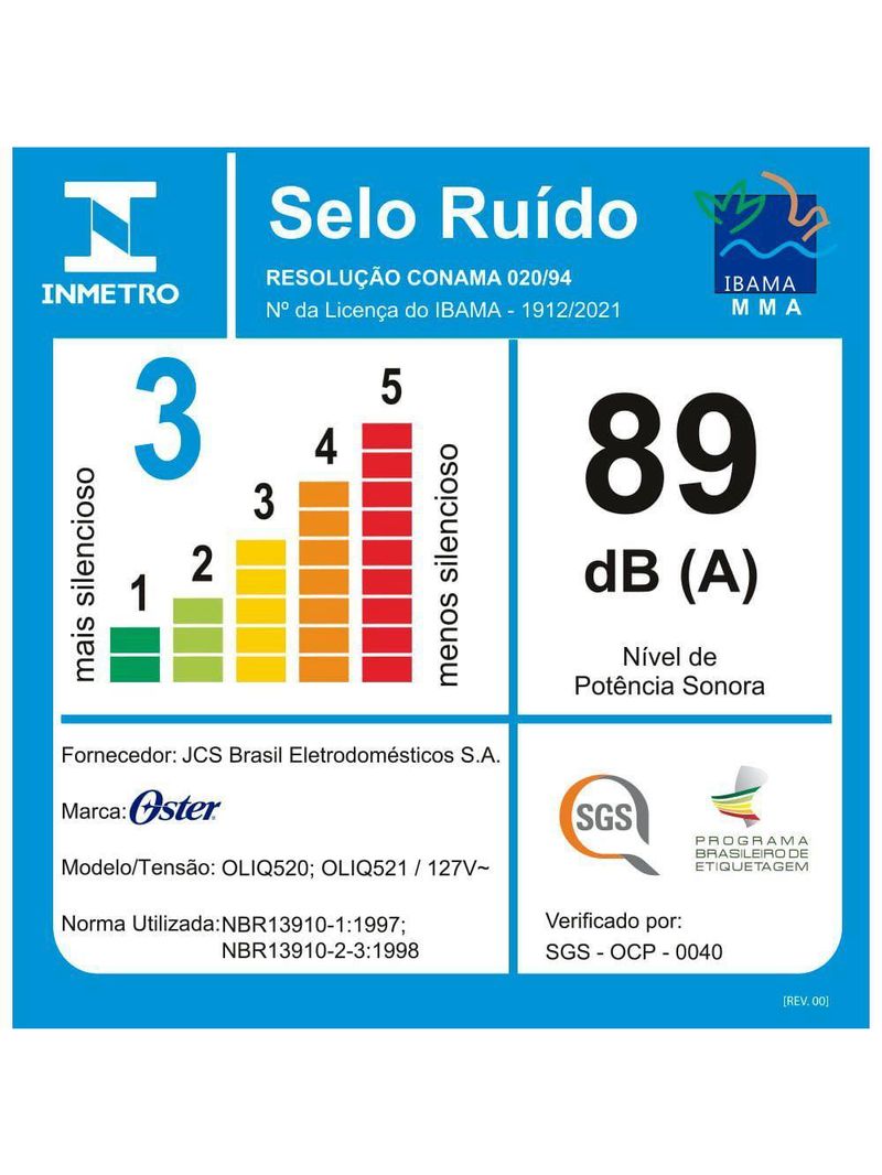 Liquidificador Oster Power Preto 2,2L 110V