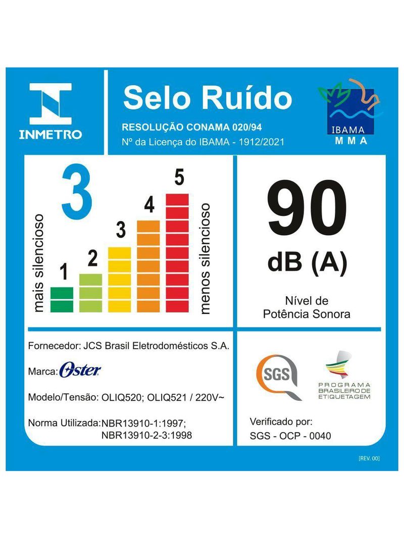 Liquidificador Oster Power Preto 2,2L 110V