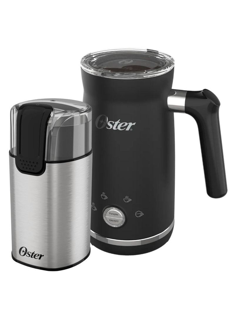 Kit Moedor de Café Elétrico Inox e Espumador de Leite Oster 220V