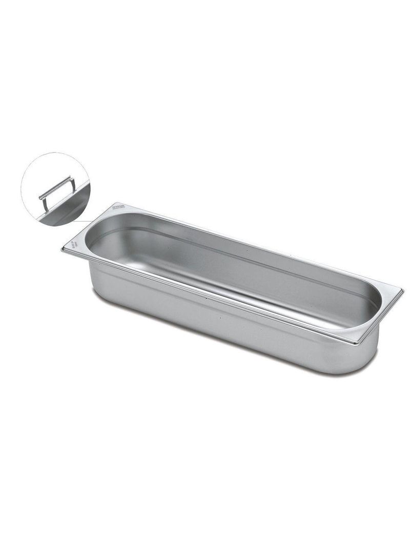 Cuba Tramontina Gn 2/4 Em Aço Inox Com Alças Móveis Profundidade 100 Mm - Aço 304 Tramontina