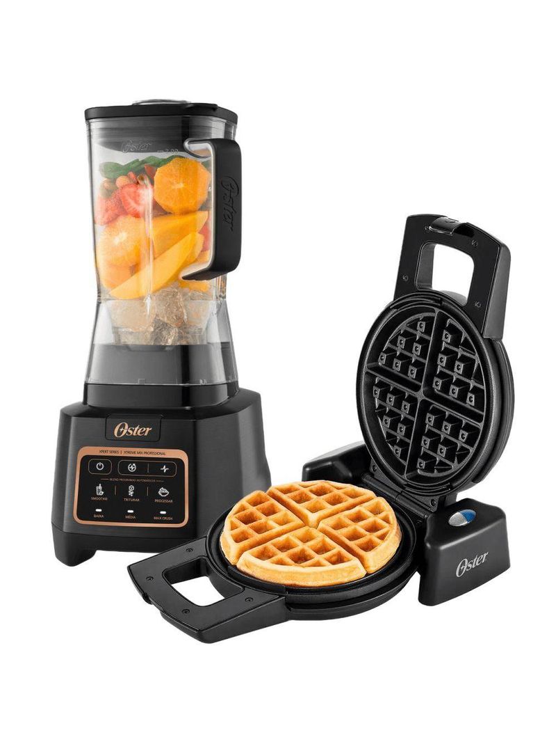 Kit Liquidificador Xtreme Mix E Máquina De Waffle Oster 220V