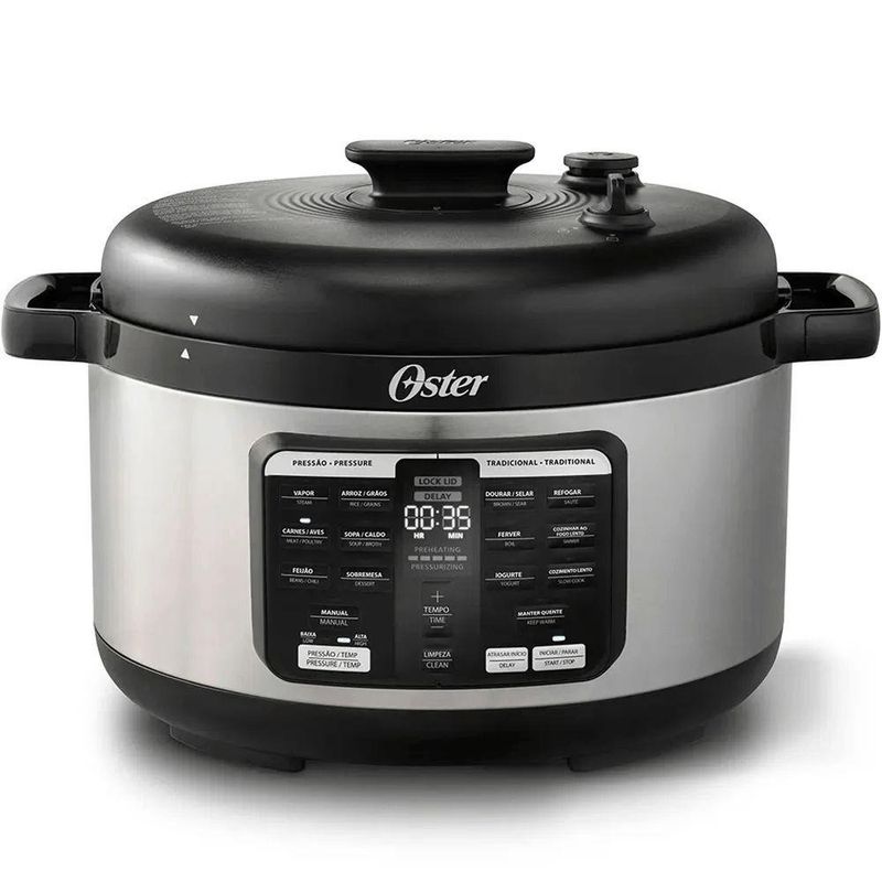 Kit Panela De Pressão 5,7L Multifunções E Cafeteira Com Jarra Inox Oster 110V