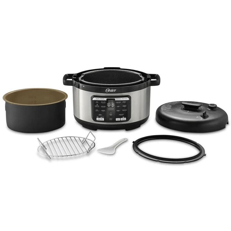 Kit Panela De Pressão 5,7L Multifunções E Cafeteira Com Jarra Inox Oster 110V