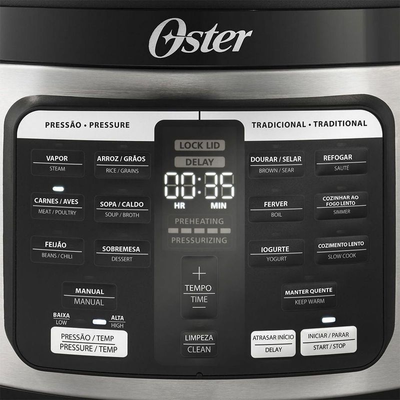 Kit Blender Power Inox e Panela de Pressão 5,7L Oster - 110V