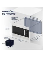 Forno Micro-ondas De Embutir Oster Black Inox 23L 110V