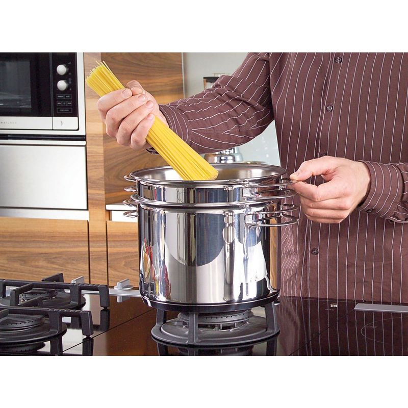 Jogo Cozi-Pasta Tramontina Solar em Aço Inox Fundo Triplo com Alças 2 Peças 20 cm