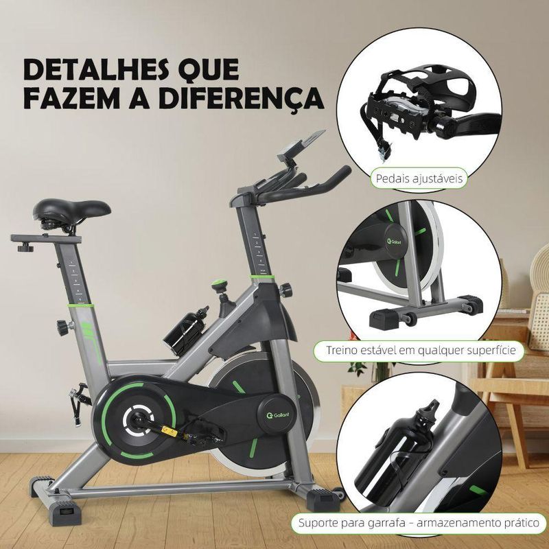 Bicicleta Ergométrica Spinning Gallant Power Pro Mecânica Roda De Inercia 20kg (GSB20HBTA-PT)