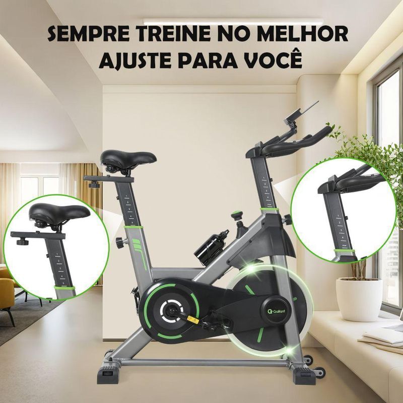 Bicicleta Ergométrica Spinning Gallant Power Pro Mecânica Roda De Inercia 20kg (GSB20HBTA-PT)