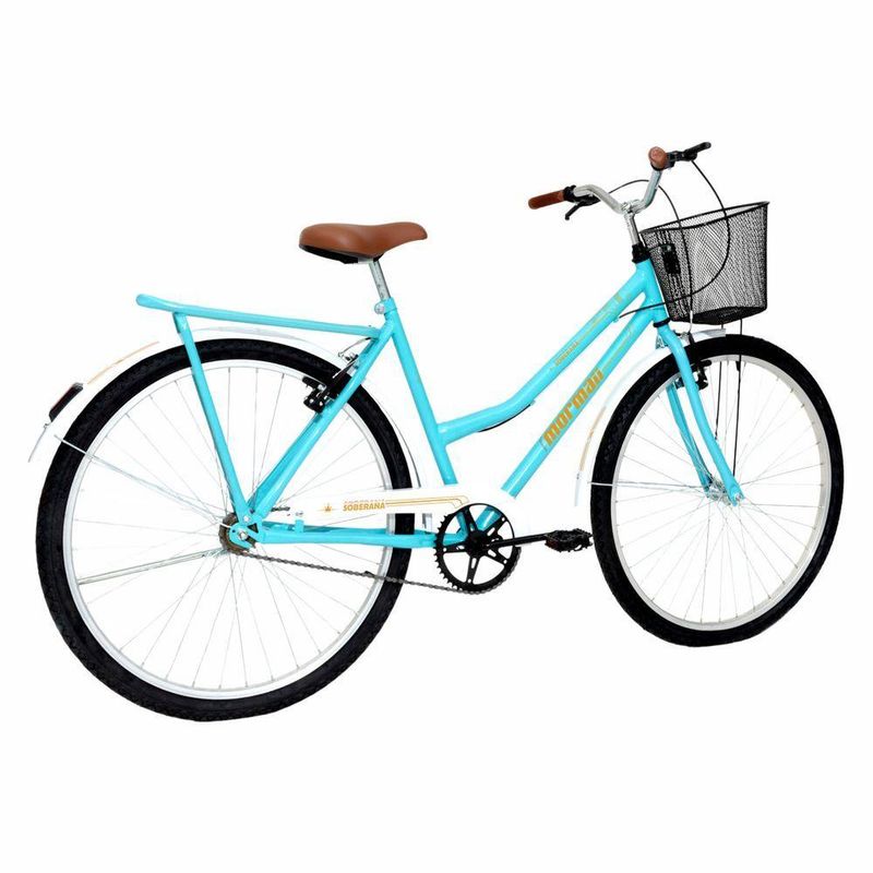 Bicicleta Soberana Urbana Transporte e Passeio Aro 26 Quadro Aço 1v Verde Tiffany Mormaii