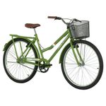 Bicicleta Urbana Paradise Aro 26 Quadro Aço 21" 1v V-Brake Verde Militar Free Action