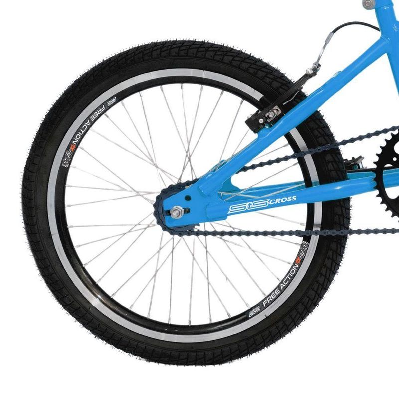 Bicicleta Sts Cross 1v Aro 20 Quadro Aço V-brake Azul Capri Free Action