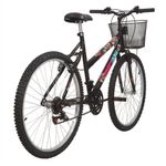 Bicicleta Safira Mountain Bike Aro 26 Quadro Aço 18 Marchas V-Brake Preto Brilho Mormaii
