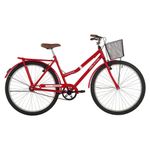Bicicleta Urbana Paradise Aro 26 Quadro Aço 1 Marcha V-Brake Vermelho Coke Free Action