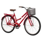 Bicicleta Urbana Paradise Aro 26 Quadro Aço 1 Marcha V-Brake Vermelho Coke Free Action