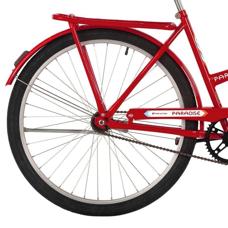 Bicicleta Urbana Paradise Aro 26 Quadro Aço 1 Marcha V-Brake Vermelho Coke Free Action