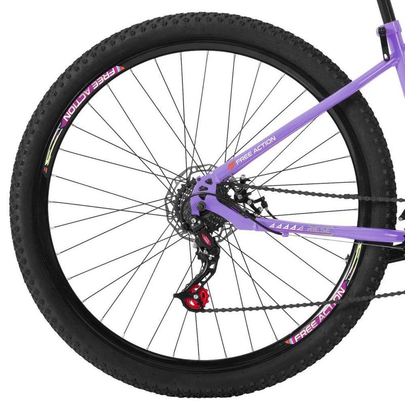 Bicicleta Riese 15 Mtb Aro 29 Quadro Aço 21 Marchas Freio a Disco Lilás Free Action