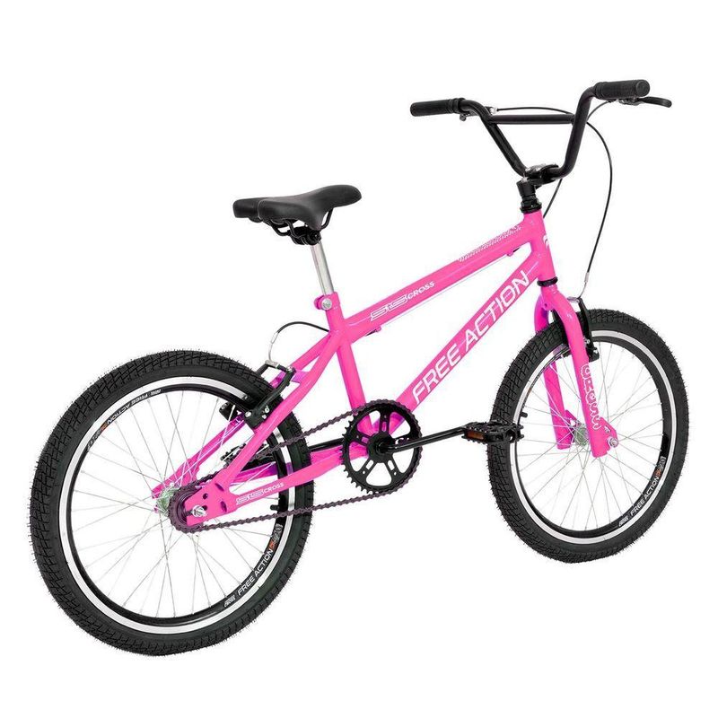 Bicicleta Sts Cross 1v Mountain Bike Aro 20 V-brake Rosa Chicle Free Action