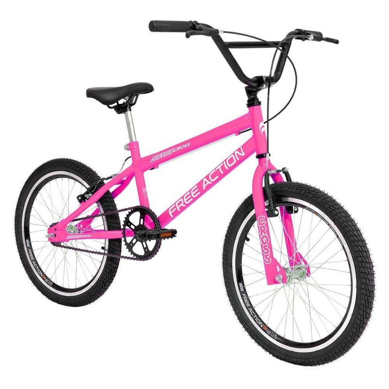 Bicicleta Sts Cross 1v Mountain Bike Aro 20 V-brake Rosa Chicle Free Action