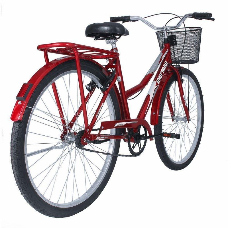 Bicicleta Urbana Soberana Transporte e Passeio Aro 26 Quadro Aço 1 Velocidade Mormaii Vermelho