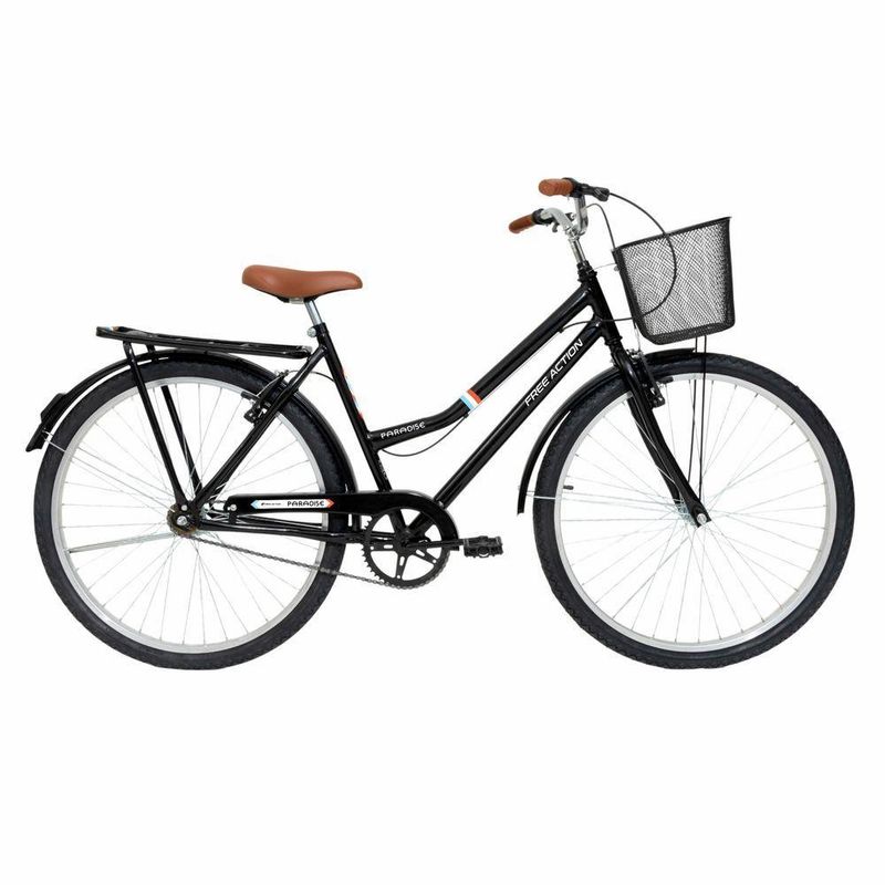 Bicicleta Paradise Urbana Aro 26 Quadro Aço 1v V-Brake Preto Cooper Free Action