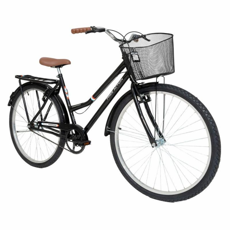 Bicicleta Paradise Urbana Aro 26 Quadro Aço 1v V-Brake Preto Cooper Free Action