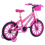 Bicicleta Infantil Sweet Girl Aro 16 V-Brake com Cesta Rosa Chicle Mormaii