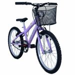 Bicicleta Infantil Sweet Girl Aro 20 Mtb 1v V-Brake com Cesta Lilás Mormaii