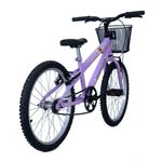 Bicicleta Infantil Sweet Girl Aro 20 Mtb 1v V-Brake com Cesta Lilás Mormaii