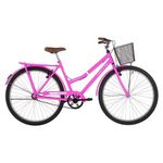 Bicicleta Paradise Urbana Aro 26 Quadro Aço 1 Marcha Rosa Chicle Free Action