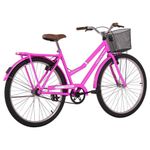 Bicicleta Paradise Urbana Aro 26 Quadro Aço 1 Marcha Rosa Chicle Free Action